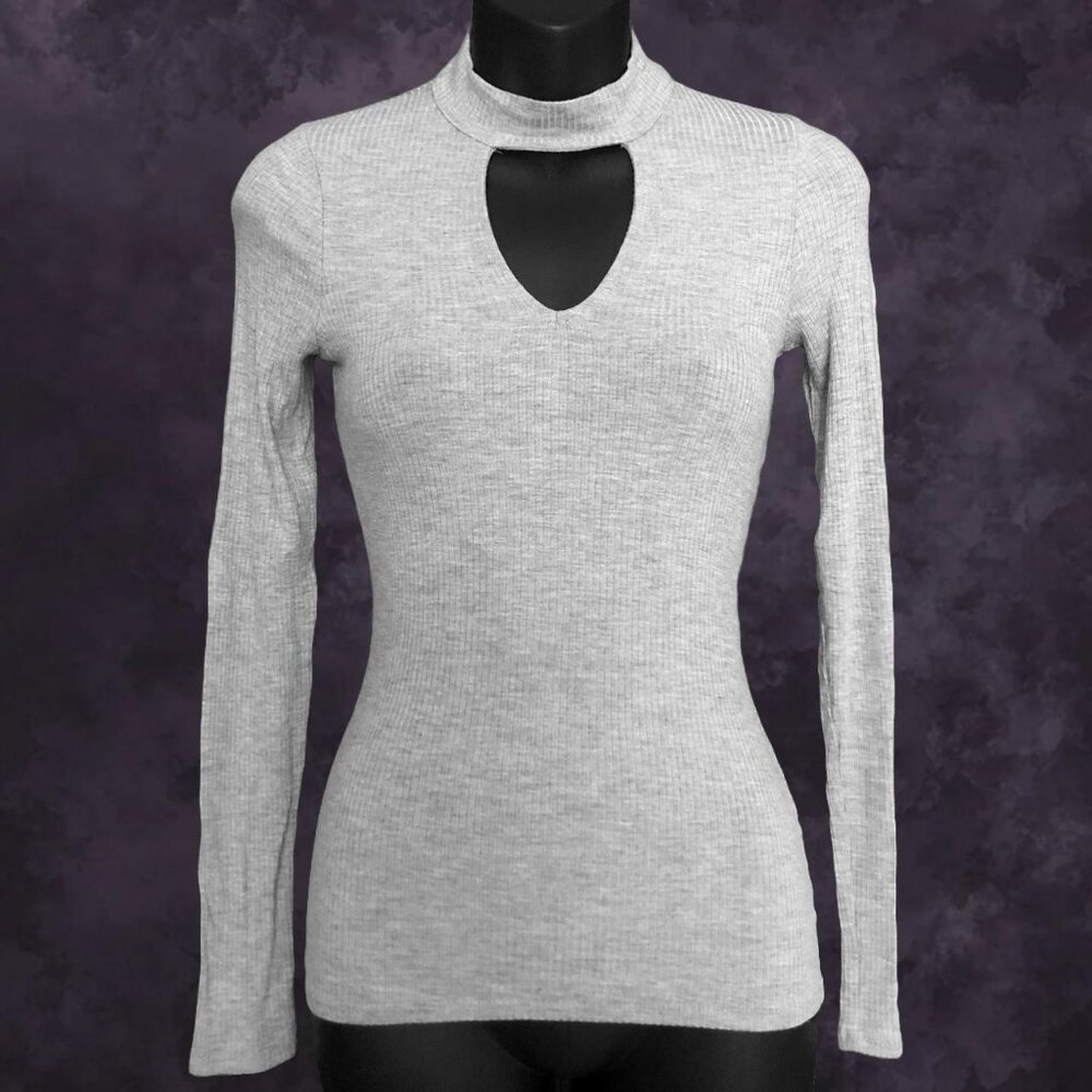 Hollister Grey Keyhole Top